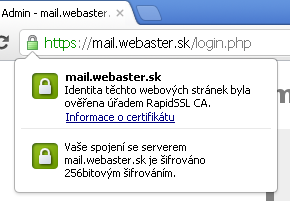 SSL certifikát Webaster